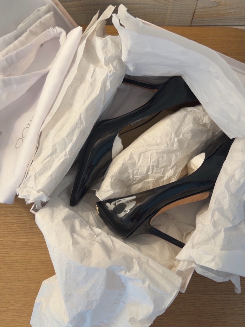 Jimmy Choo Black Patent Pointed-Toe Stiletto Heels
